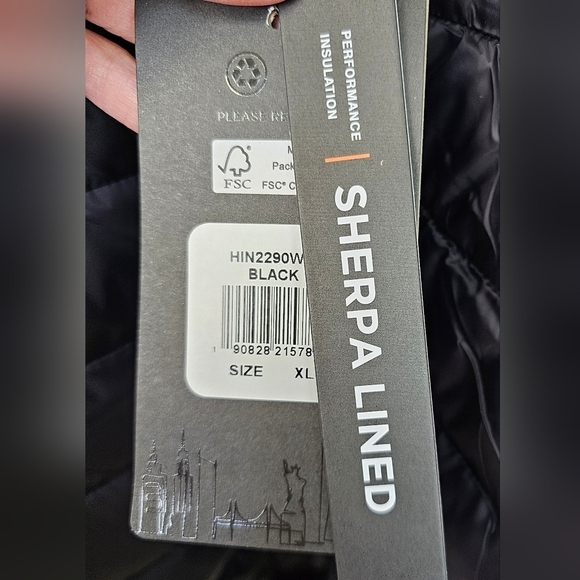 Hawke & Co Men's High Pile Sherpa Fleece Lined Spring Puffer Jacket - Picture 13 of 16